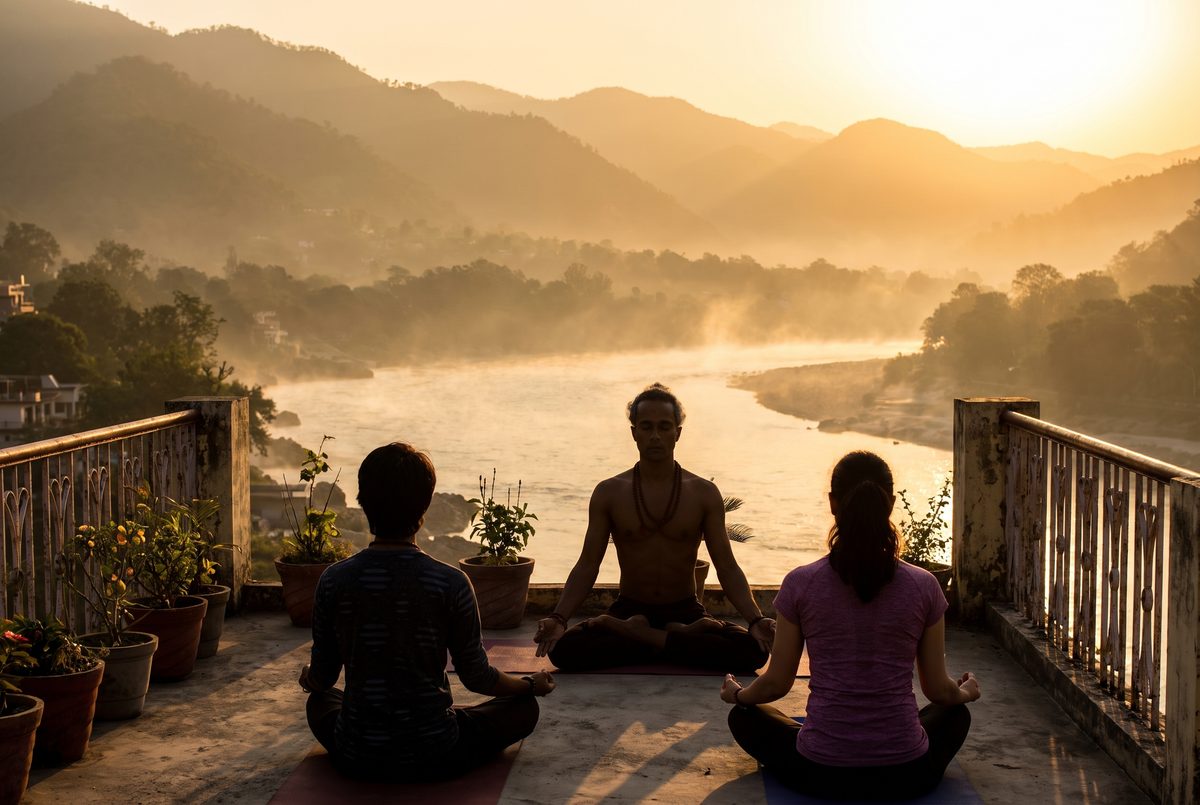 Sunrise meditation over the Ganga valley