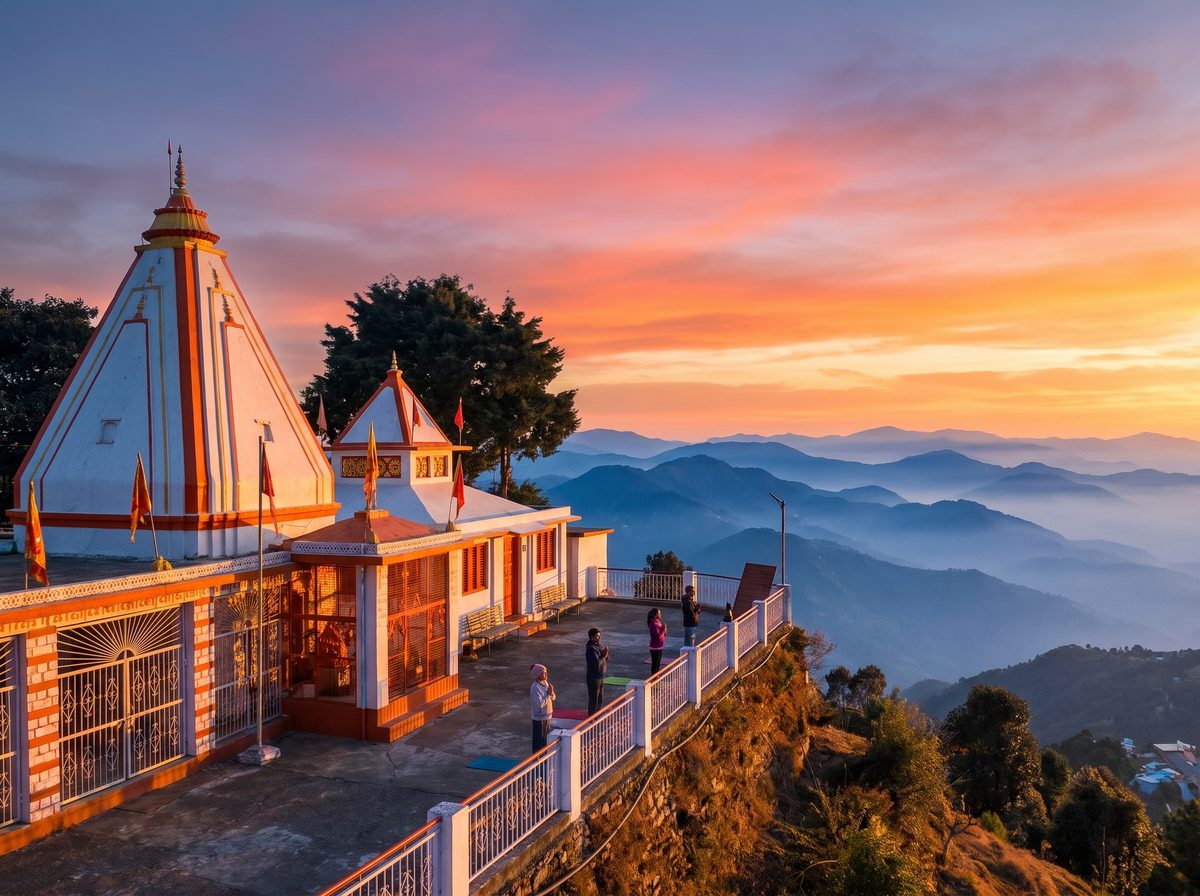 Sunrise at Kunjapuri temple above Rishikesh